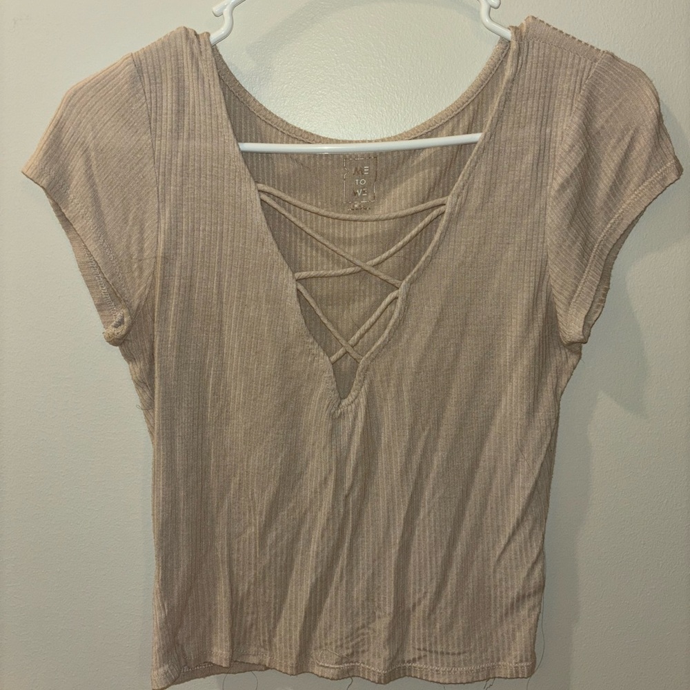 Beige Crop Top